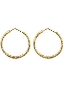 Paar Creolen Firetti "Schmuck Geschenk Silber 925 Ohrschmuck Ohrringe gedrehte Optik" Gr. 30, gelbgoldfarben, Ohrringe, Damen, 30, Silber 925 (Sterlingsilber)