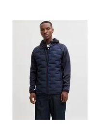 Jack & Jones Steppjacke JACK & JONES "JJEPERFECT HYBRID JACKET NOOS", Herren, Gr. L, navy blazer, Steppware, Fleece, Obermaterial: 100% Polyester, unifarben, normal, Jacken Steppjacke, mit Kapuze