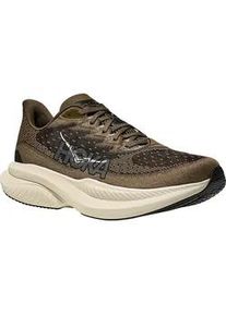 Laufschuh Hoka One One "MACH 6", Herren, Gr. 43, antique olive, truffle salt, Synthetik, Textil, mehrfarbig, Schuhe Laufschuh, mit Super-Critical-Foaming-Technologie