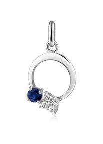 Kettenanh&auml;nger Firetti "Schmuck Geschenk Gold 333 Halsschmuck Anh&auml;nger Kreis", wei&szlig;goldfarben, dunkelblau, kristallwei&szlig;, dunkelblau, kristallwei&szlig;, Schmuckanh&auml;nger, Damen, Wei&szlig;gold 333, 0,92 g, Kettenanh&auml;nger, mit Saphir, Zirkonia (synth.)