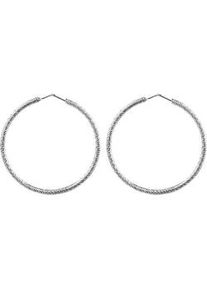 Paar Creolen Firetti "Schmuck Geschenk Silber 925 Ohrschmuck Ohrringe gedrehte Optik" Gr. 40, silberfarben, Ohrringe, Damen, 40, Silber 925 (Sterlingsilber)