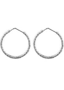 Paar Creolen Firetti "Schmuck Geschenk Silber 925 Ohrschmuck Ohrringe gedrehte Optik" Gr. 30, silberfarben, Ohrringe, Damen, 30, Silber 925 (Sterlingsilber)