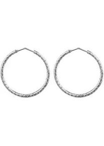 Paar Creolen Firetti "Schmuck Geschenk Silber 925 Ohrschmuck Ohrringe gedrehte Optik" Gr. 35, silberfarben, Ohrringe, Damen, 35, Silber 925 (Sterlingsilber)