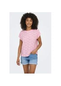 Kurzarmshirt Only "ONLSMILLA LIFE S/S TOP JRS NOOS", Damen, Gr. M (38), rosa (roseate spoonbill), Jersey, Obermaterial: 95% Polyester, 5% Elasthan, unifarben, regular fit normal, Rundhals, Shirts, regular fit, modisch, Single Jersey, Materialmix, Rundhals