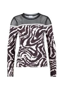 Langarmshirt Sportalm KITZB&Uuml;HEL, Damen, Gr. 42, tavern charcoal, Single Jersey, Obermaterial: 86% Polyamid, 14% Elasthan, gemustert, mehrfarbig, regular fit h&uuml;ftlang, Rundhals, eingesetzt abgesteppte Kante, Shirts Langarmshirt, mit Animalprint