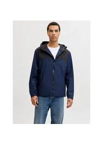 Jack & Jones Kurzjacke JACK & JONES "JJESOHO LIGHT JACKET SN", Herren, Gr. S, navy blazer detail:schwarz blocking, Web, Obermaterial: 100% Polyester, colorblocking, normal, Jacken Kurzjacke, mit Kapuze
