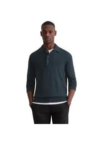 Marc O'Polo Polokragenpullover MARC O'POLO "regular fit aus Bio-Baumwoll-Boucl&eacute;", Herren, Gr. XL, schwarz navy, Strick, Obermaterial: 94% Baumwolle, 6% Polyester, regular fit normal, B&uuml;ndchen, Pullover