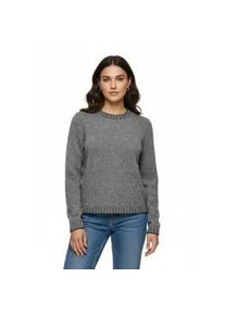 Strickpullover Only "ONLFINA LS STITCH O-NECK CC KNT", Damen, Gr. XL, grau (medium grau melange detail:dunkelgrau mel), Strick, Obermaterial: 35% Polyester, 30% Nylon, 25% Polyacryl, 7% Wolle, 3% Elasthan, unifarben, regular fit kurz, Rundhals, B&uuml;ndchen, Pullover Strickpullover, Materialmix, normal geschnitten