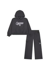 Body & Hose Converse "CNVG HOODIE AND CARGO PANT SET", Kinder, Gr. 152/158 (XL), schwarz matter, Obermaterial: 60% Baumwolle, 40% Polyester, KOB Set-Artikel, f&uuml;r Kinder und Jugendliche, 2-teiliges Set, sportlicher Stil