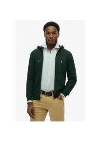 Kapuzensweatjacke Superdry "ESSENTIAL LOGO ZIP HOODIE HB", Damen, Gr. M, forest gr&uuml;n, angeraute Sweatware, Obermaterial: 100% Seide, unifarben, slim fit normal, ohne Ausschnitt, Rippb&uuml;ndchen, Sweatjacken, Baumwollmischung, slim fit