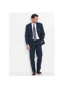 Anzug bonprix "Anzug (2-tlg. Set), Regular Fit", Herren, Gr. 27, U + S Gr, blau (dunkelblau), Web, Obermaterial: 100% Polyester. Futter: 100% Polyester, gepflegt, unifarben, regular fit, Anz&uuml;ge, Regular Fit, pflegeleichtes Material, zweiteiliges Set