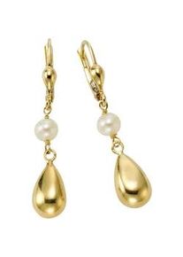 Paar Ohrh&auml;nger Firetti "Schmuck Geschenk Gold 333 Ohrschmuck Ohrringe Tropfen", gelbgoldfarben, wei&szlig;, Ohrringe, Damen, 5mm, Gelbgold 333 Perlen, Gelbgold 333, Perlen, mit S&uuml;&szlig;wasserzuchtperle