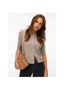 V&eacute;ro Moda Strickjacke VERO MODA "VMDOFFY 2/4 O-NECK BUTTON CARDIGAN NOOS", Damen, Gr. XL, moon rock detail:melange, Strick, Obermaterial: 94% Polyester, 3% Elasthan, 3% Nylon, meliert, regular fit normal, Rundhals, Strickb&uuml;ndchen, Strickjacken Strickjacke