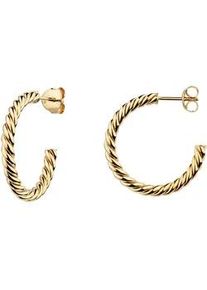 Paar Creolen Firetti "Schmuck Geschenk Silber 925 Ohrschmuck Ohrringe gedrehte Optik" Gr. 26, gelbgoldfarben, Ohrringe, Damen, 26, Silber 925 (Sterlingsilber)