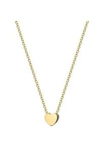 Kette mit Anh&auml;nger Firetti "Schmuck Geschenk Silber 925 Halsschmuck Halskette Ankerkette Herz", gelbgoldfarben, Halsketten, Damen, Silber 925 (Sterlingsilber), L: 45 B: 0,8mm, B:0,8mm