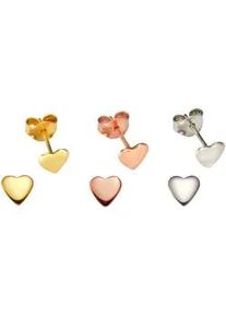 Ohrstecker-Set Firetti "Multipack Schmuck Geschenk Silber 925 Ohrringe Herz", gelbgoldfarben, ros&eacute;goldfarben, silberfarben, Ohrringe, Damen, Silber 925 (Sterlingsilber)
