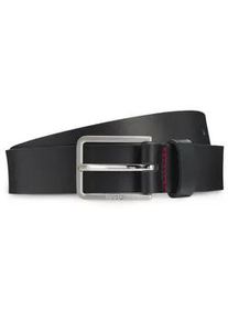 Lederg&uuml;rtel Hugo "Gael Sz30", Herren, Gr. 120, schwarz 001, Leder, unifarben, G&uuml;rtel Lederg&uuml;rtel, mit Logopr&auml;gung