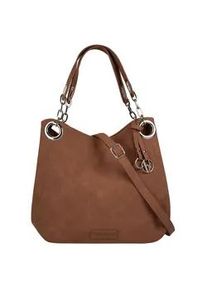 Henkeltasche Bruno Banani, Damen, Gr. B/H/T: 33cm x 30cm x 17cm onesize, braun, Polyurethan (PU), leicht gl&auml;nzend, unifarben, Taschen