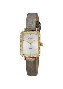 Regent Uhren Quarzuhr REGENT, goldfarben, Armbanduhren, Damen, Quarzuhr, Armbanduhr, Damenuhr, Lederarmband, analog, Glassteine