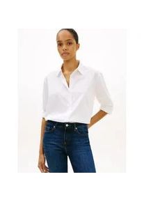 Hemdbluse Tommy Hilfiger "COTTON EASY SHIRT", Damen, Gr. 36, th optic wei&szlig;, Web, Obermaterial: 100% Baumwolle, unifarben, regular fit Po-bedeckend, Rundhals, Blusen Hemdbluse