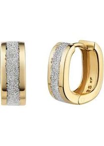 Paar Creolen Firetti "Schmuck Geschenk Silber 925 Ohrschmuck Ohrringe", gelbgoldfarben, silberfarben, Ohrringe, Damen, Silber 925 (Sterlingsilber)