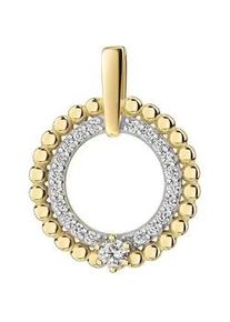 Kettenanh&auml;nger Firetti "Schmuck Geschenk Gold 333 Halsschmuck Anh&auml;nger Kreis rund", gelbgoldfarben, wei&szlig;goldfarben, kristallwei&szlig;, kristallwei&szlig;, Schmuckanh&auml;nger, Damen, Gelbgold 333, 1,9 g, Kettenanh&auml;nger, mit Zirkonia (synth.)
