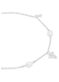 Armband Tamaris "Schmuck Geschenk Edelstahl Armkette", silberfarben, kristallwei&szlig;, wei&szlig;, kristallwei&szlig;, Armb&auml;nder, Damen, 21cm, Edelstahl, Armband, mit Zirkonia (synth.) - mit Kunststoffperle