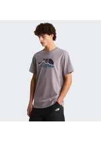 T-Shirt The North Face "M MOUNTAIN LINE REGULAR SHORT SLEEVE TEE", Herren, Gr. L, transcendent grau, Obermaterial: 100% Baumwolle, Shirts T-Shirt, normale Passform, Kurzarm, f&uuml;r Sport und Outdoor, aus Baumwolle