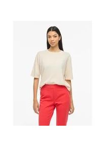 Kurzarmpullover Vila "VIMALU O-NECK 2/4 KNIT TOP-NOOS", Damen, Gr. XL, sandshell detail:melange, Strick, Obermaterial: 50% Polyester, 30% Viskose, 20% Nylon, meliert, oversize kurz, Rundhals, Pullover
