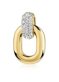 Kettenanh&auml;nger Firetti "Schmuck Geschenk Gold 333 Halsschmuck Anh&auml;nger Drop bicolor", gelbgoldfarben, wei&szlig;goldfarben, kristallwei&szlig;, kristallwei&szlig;, Schmuckanh&auml;nger, Damen, Gelbgold 333, 2,7 g, Kettenanh&auml;nger, mit Zirkonia (synth.)