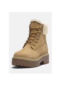Winterboots Timberland "STONE STREETMID WARM LINED WATERPROOF BOOT", Damen, Gr. 39,5, braun (wheat nubuck), Leder, Textil, Schuhe Winterboots, Snowboots, Winterstiefel, Winterschuhe, wasserdicht und gef&uuml;ttert