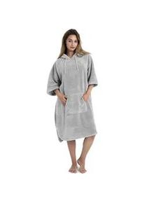 Badeponcho OTTO HOME "Lillou, Surfponcho ideal f&uuml;r Sauna, Spa & im Urlaub" Gr. L, grau, L:120cm, Microfaser, Hausm&auml;ntel, weich und kuschelig, pl&uuml;sch, Fleece, Unisex, f&uuml;r Damen und Herren