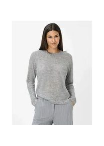 Strickpullover Brax "Style LESLEY", Damen, Gr. 42, grau, Strick, 34% Wolle, 32% Polyamid, 22% Polyester, 12% Alpaka, Rundhals, Pullover Strickpullover
