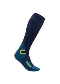 Sportsocken Bauerfeind "SKI TOURING COMPRESSION SOCKS", Herren, Gr. 38-41, blau, m, Obermaterial: 57% Polyamid, 38% Wolle, 5% Elasthan, Socken Sportsocken, mit innovativer Zonenkompression, leichtes, d&uuml;nnes Gestrick