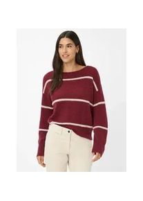 Strickpullover Brax "Style LISA", Damen, Gr. 42, rot (dunkelrot), Strick, 43% Polyamid, 29% Wolle, 26% Alpaka, 2% Polyester, Rundhals, Pullover Strickpullover