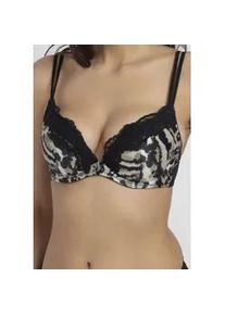 Push-up-BH Dorina "Origins Print", Damen, Gr. 75, Cup A, schwarz, Spitze, Obermaterial: 60% Polyamid, 21% Polyester, 19% Elasthan, bedruckt, BHs Push-up-BH, leicht gepolsterte Cups