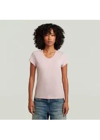 G-Star Raw V-Shirt G-STAR "Eyben", Damen, Gr. M, burnished lila, Jersey, Obermaterial: 100% Baumwolle, unifarben, slim fit normal, V-Ausschnitt, Shirts, mit Label