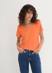 bonprix Rundhals-Shirt (5er-Pack), orange, Gr.48/50 (XL), Bequemes Shirt in Single Jersey, nicht meliert: 100% Baumwolle (organic)
