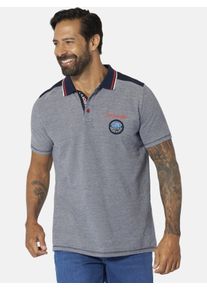 Poloshirt Jan Vanderstorm "Poloshirt NOLTTI", Herren, Gr. XL, blau (dunkelblau melange), Obermaterial: 100% Baumwolle CO., Shirts Poloshirt