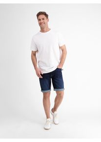 Bermudas Lerros "Herren Denim-Bermuda in Comfort-Stretch", Herren, Gr. 33, blau (dunkelblau), 99% Baumwolle, 1% Elasthan, Hosen Bermudas