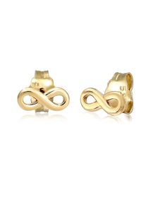 Paar Ohrstecker Elli Premium "Ohrringe Ohrstecker Infinity 585 Gelbgold" Gr. 3, gold, Ohrringe, Damen, ohne Stein, Gelbgold 585, Paar Ohrstecker