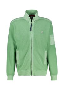 Sweatjacke Lerros "Sweatjacke in Zig-Zag-Struktur", Herren, Gr. S, gr&uuml;n (sage gr&uuml;n), 100% Baumwolle, Sweatjacken Sweatjacke