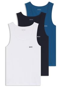 Tanktop BOSS "3P RibClassic BOSS ONE", Herren, Gr. S, open miscellaneous 975, Rippware, Obermaterial: 100% Baumwolle, Rundhals, Tops Tanktop, Ton in Ton Stickerei auf der Brust