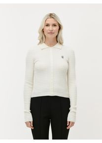 Polokragenpullover LEGER "Manolja, LeGer by Lena Gercke", Damen, Gr. 40, braun, Strick, Obermaterial: 49% Viskose, 33% Baumwolle, 18% Polyamid, Pullover Polokragenpullover, mit Fake-Knopfleiste, schmale Passform