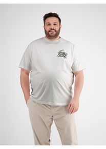 T-Shirt Lerros "T-Shirt mit Brustprint in Gro&szlig;en Gr&ouml;&szlig;en", Herren, Gr. 6XL, wei&szlig; (broken wei&szlig;), 100% Baumwolle, Rundhals, Shirts T-Shirt