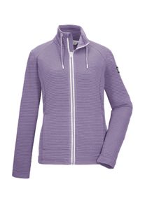Strickjacke Killtec "KOS 12 WMN FLX JCKT", Damen, Gr. 44, pflaume, Obermaterial: 100% Polyester, Strickjacken Strickjacke, Elastische Damenjacke, gestreift, mit Kinnschutz und Taschen