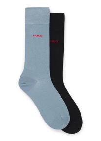 Businesssocken HUGO UNDERWEAR "2P RS UNI CC", Damen, Gr. 39-42, light, pastel blau 456, Baumwollmischung, unifarben, elastisch, Socken Businesssocken, mit kontrastfarbenem HUGO Logo-Schriftzug
