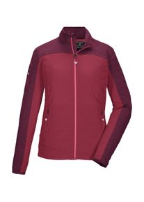Strickjacke Killtec "KOS 71 WMN FLX JCKT", Damen, Gr. 50, weinrot, Obermaterial: 100% Polyester, Strickjacken Strickjacke, Colourblock Powerstretchjacke mit Zipper-Taschen und Kinnschutz