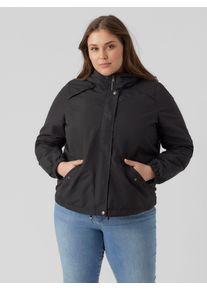Parka Vero Moda CURVE "VMCZOA SHORT PARKA NOOS CUR", Damen, Gr. 54, schwarz, Web, Obermaterial: 100% Polyester, unifarben, h&uuml;ftlang, elastischer Bund, Jacken Parka, der perfekte Parka f&uuml;r die &Uuml;bergangszeit