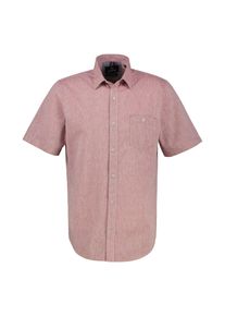 Kurzarmhemd Lerros "Halbarmhemd in Gro&szlig;en Gr&ouml;&szlig;en", Herren, Gr. 3XL, extraweit, earth rot, 80% Baumwolle, 20% Leinen, Hemden Kurzarmhemd